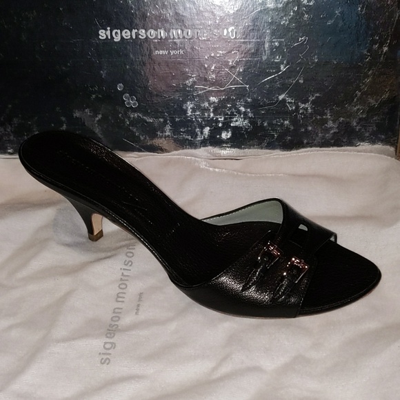 open toe kitten heel mules